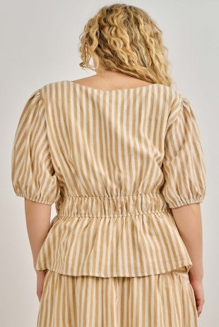 Lydia Striped Cotton Top - Matching Set