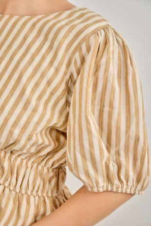 Lydia Striped Cotton Top - Matching Set