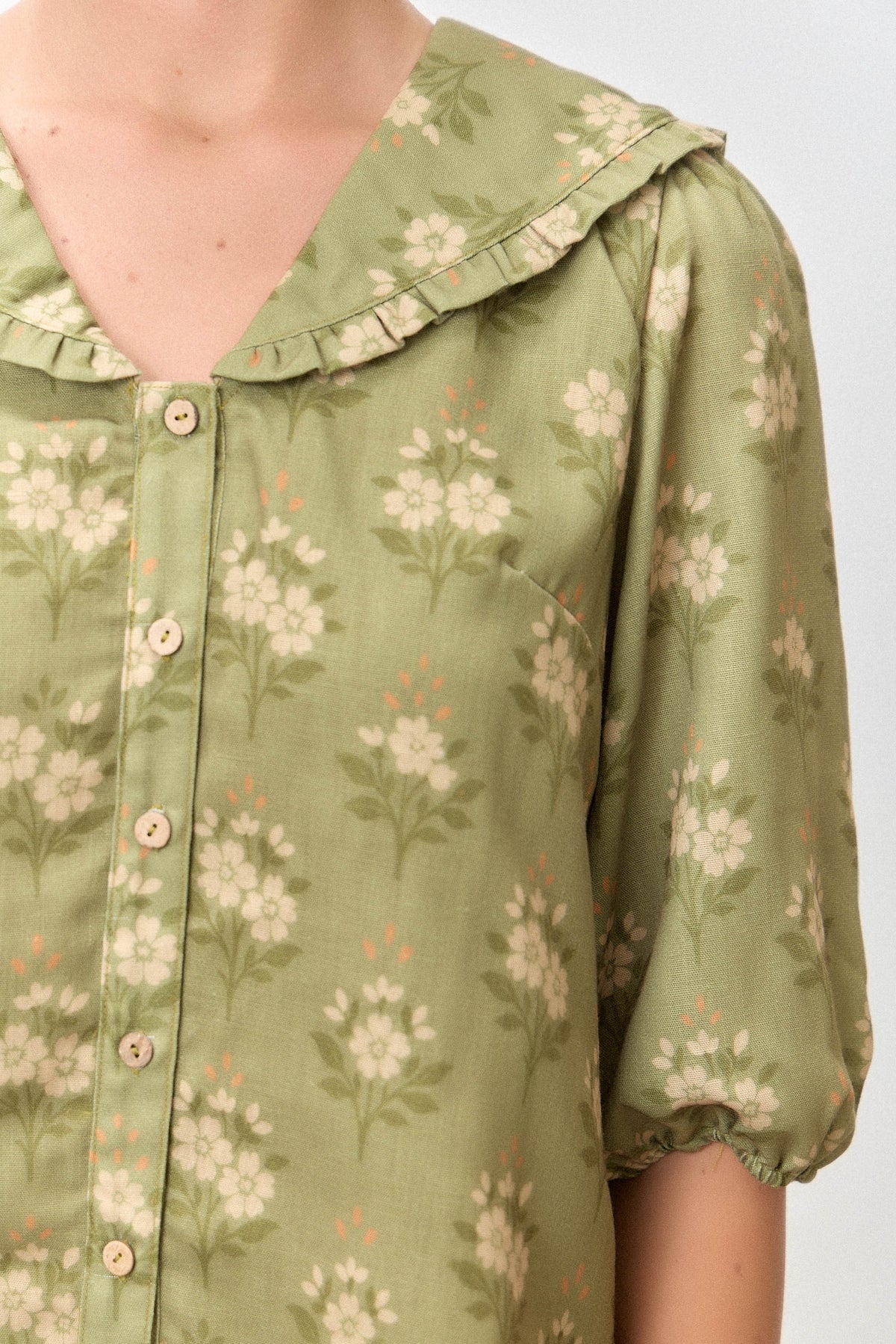 Emilia Floral Collared Top - Matching Blouse