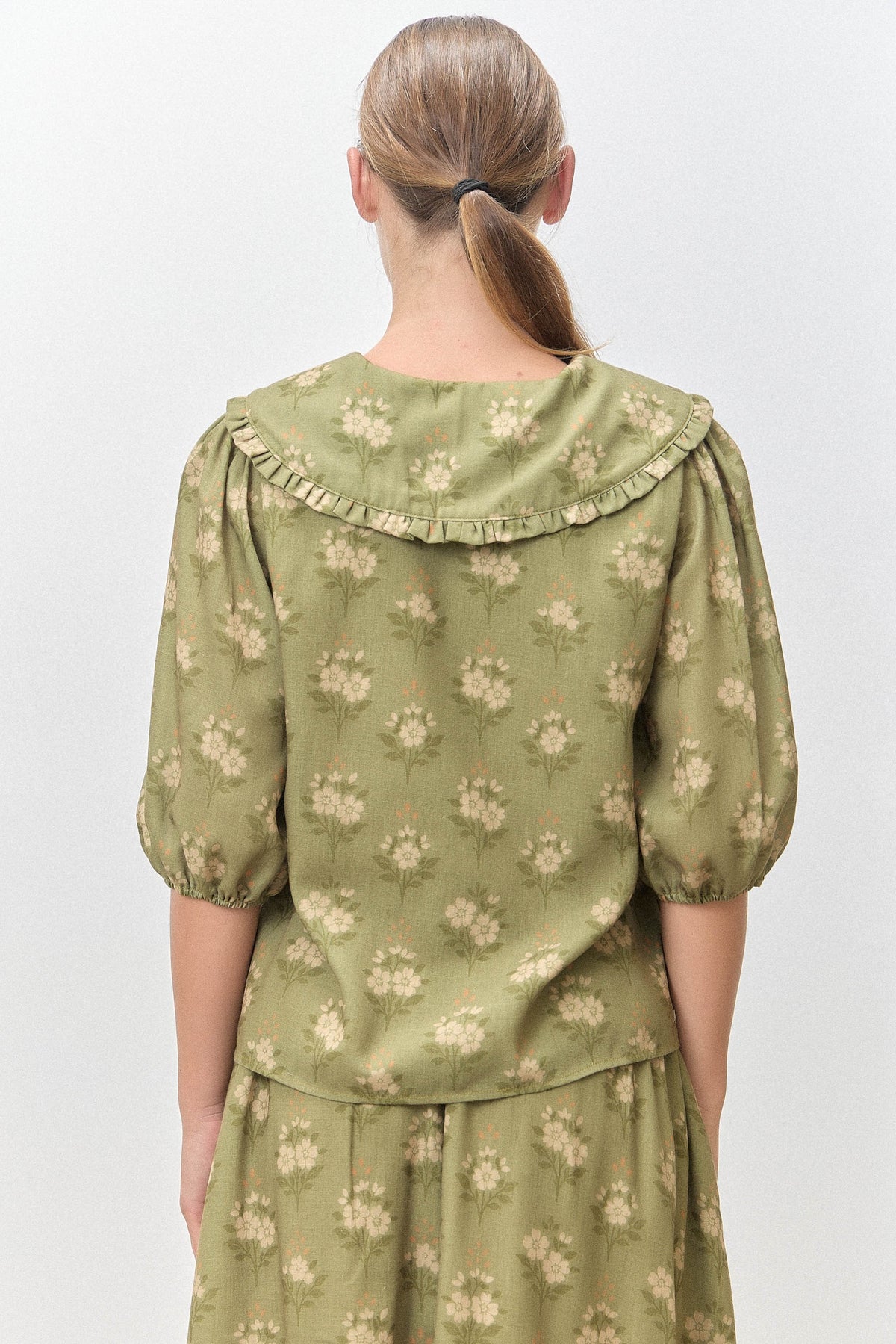 Emilia Floral Collared Top - Matching Blouse