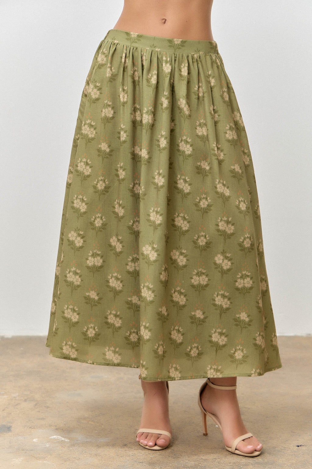 Emilia Floral Print Midi Skirt