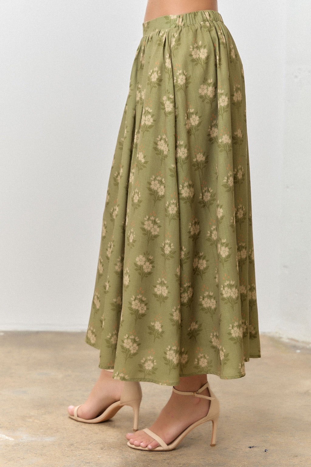 Emilia Floral Print Midi Skirt