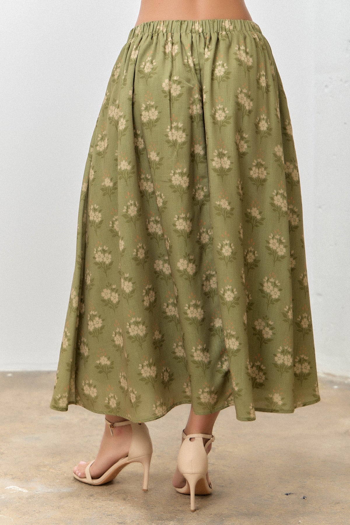Emilia Floral Print Midi Skirt