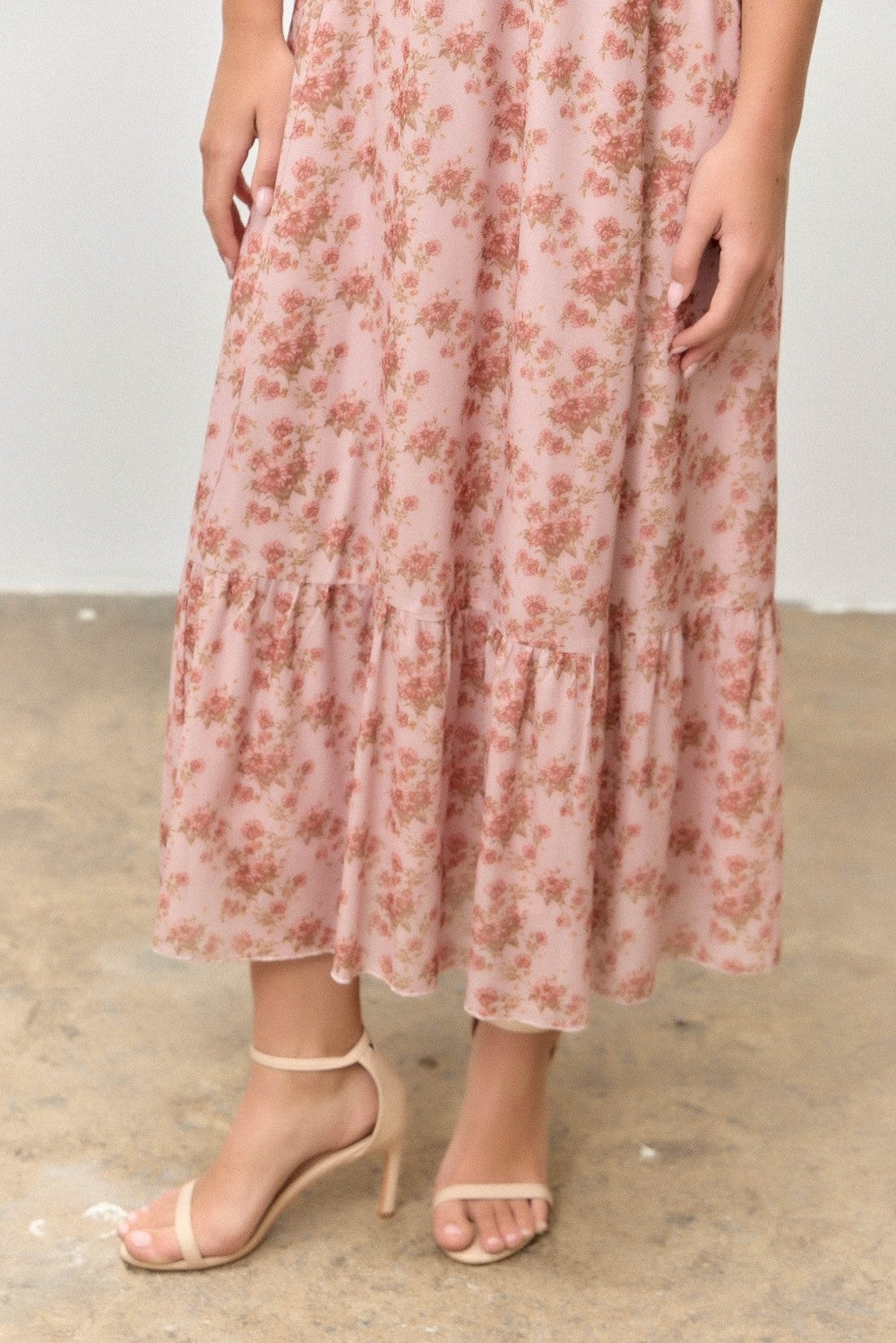 Clara Floral Bubble Sleeve Midi Dress