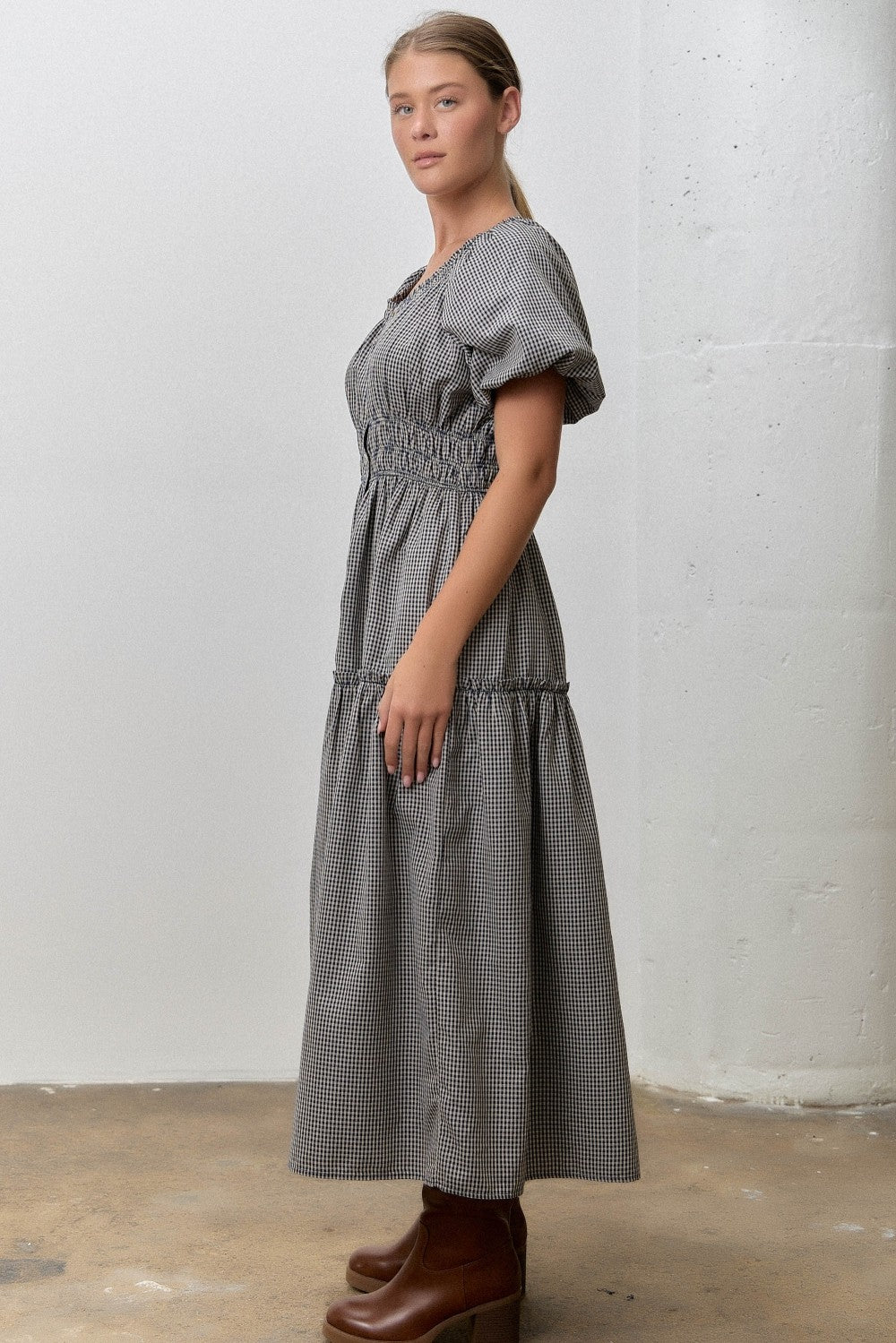 Eloise Gingham Midi Dress