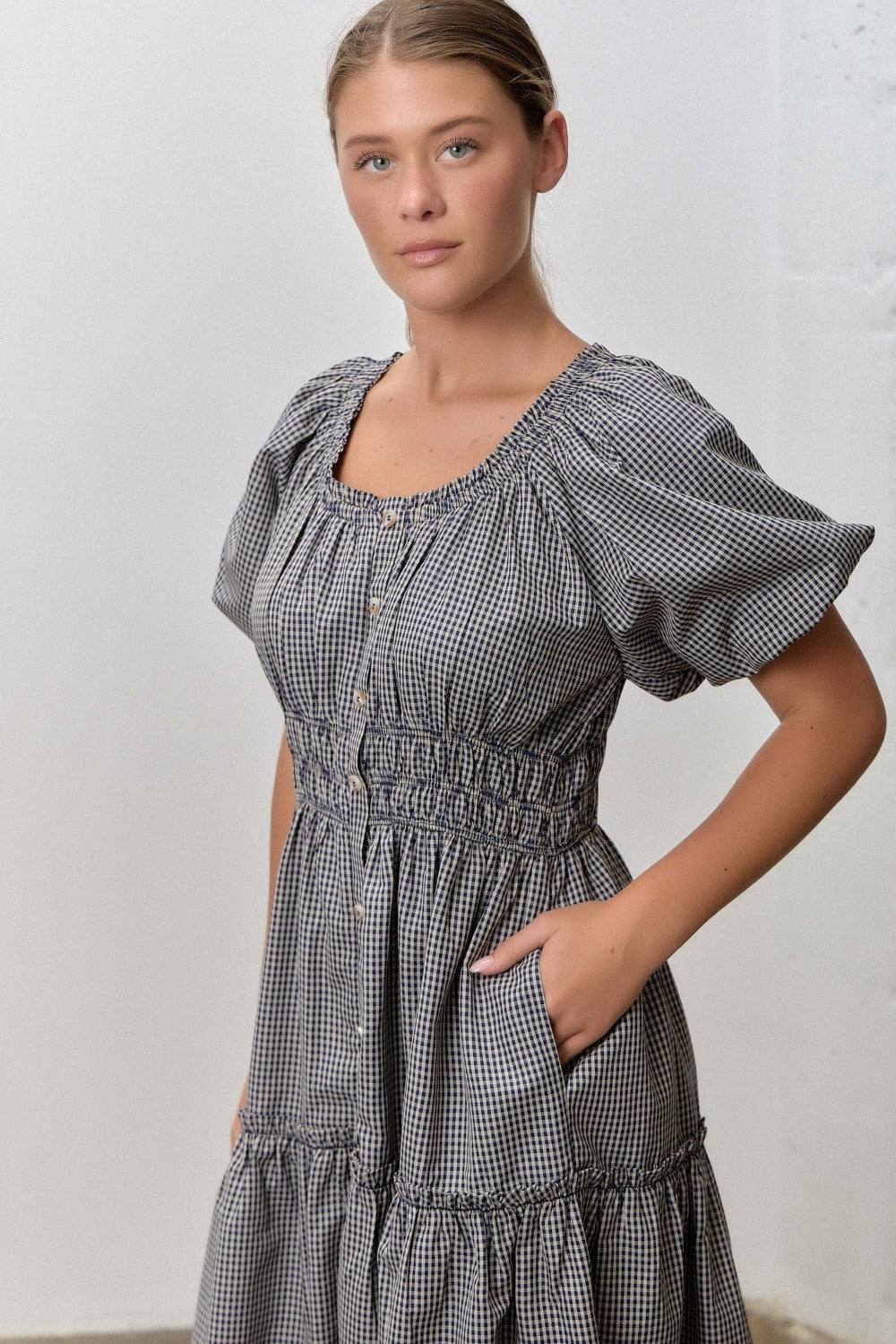 Eloise Gingham Midi Dress