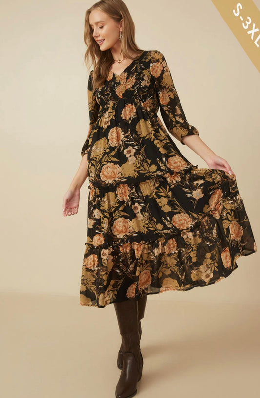 Willow Smocked Floral Panel Dress