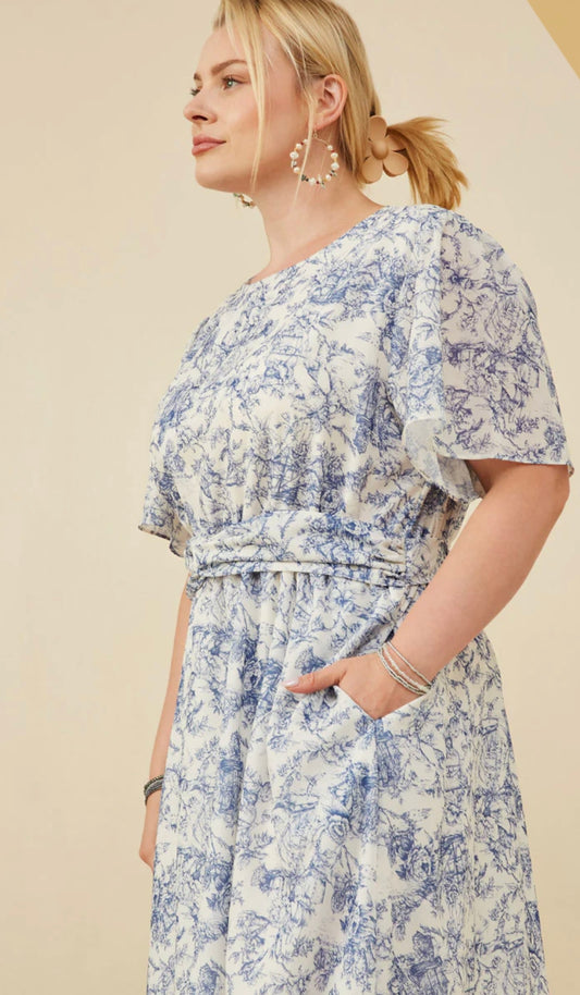 Lorelai Floral Twist Waist Tie Dress