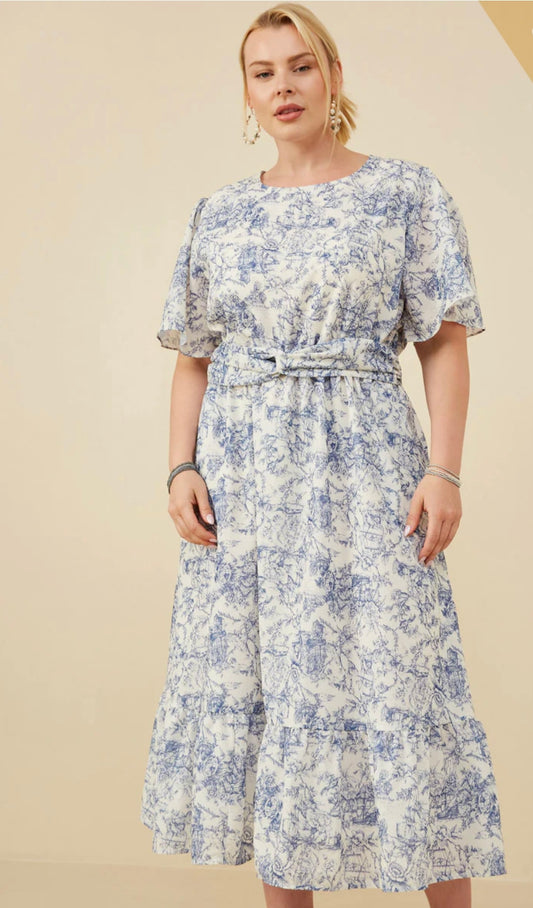 Lorelai Floral Twist Waist Tie Dress