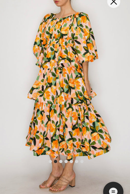 Flora Cascade Dress