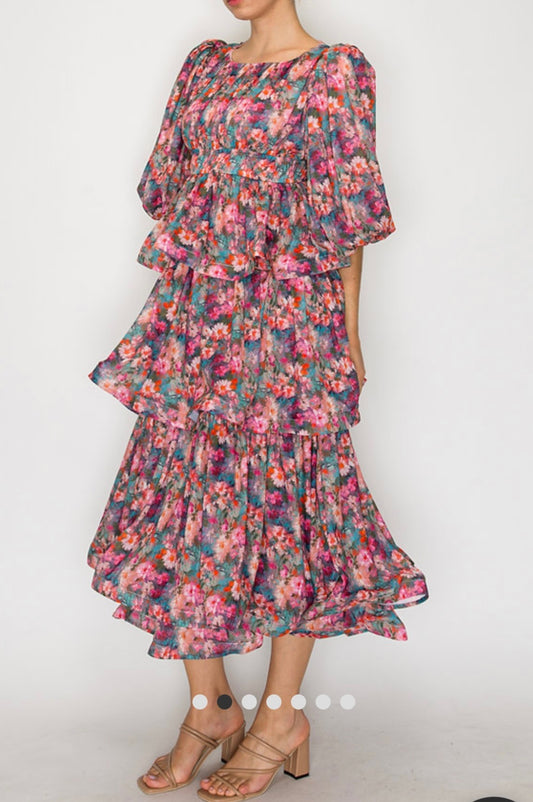 Flora Cascade Dress