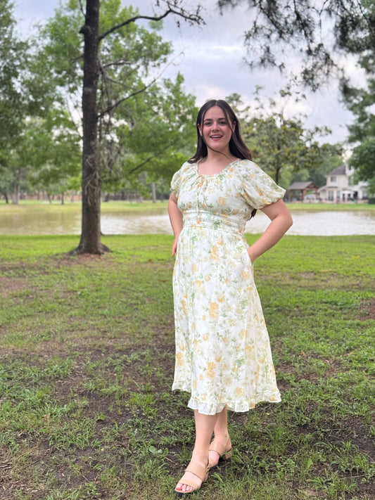 Faith Puff Sleeve Floral Dress