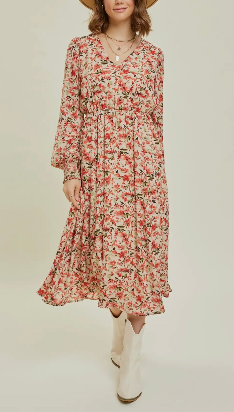 Elyana V-neck Floral Dress