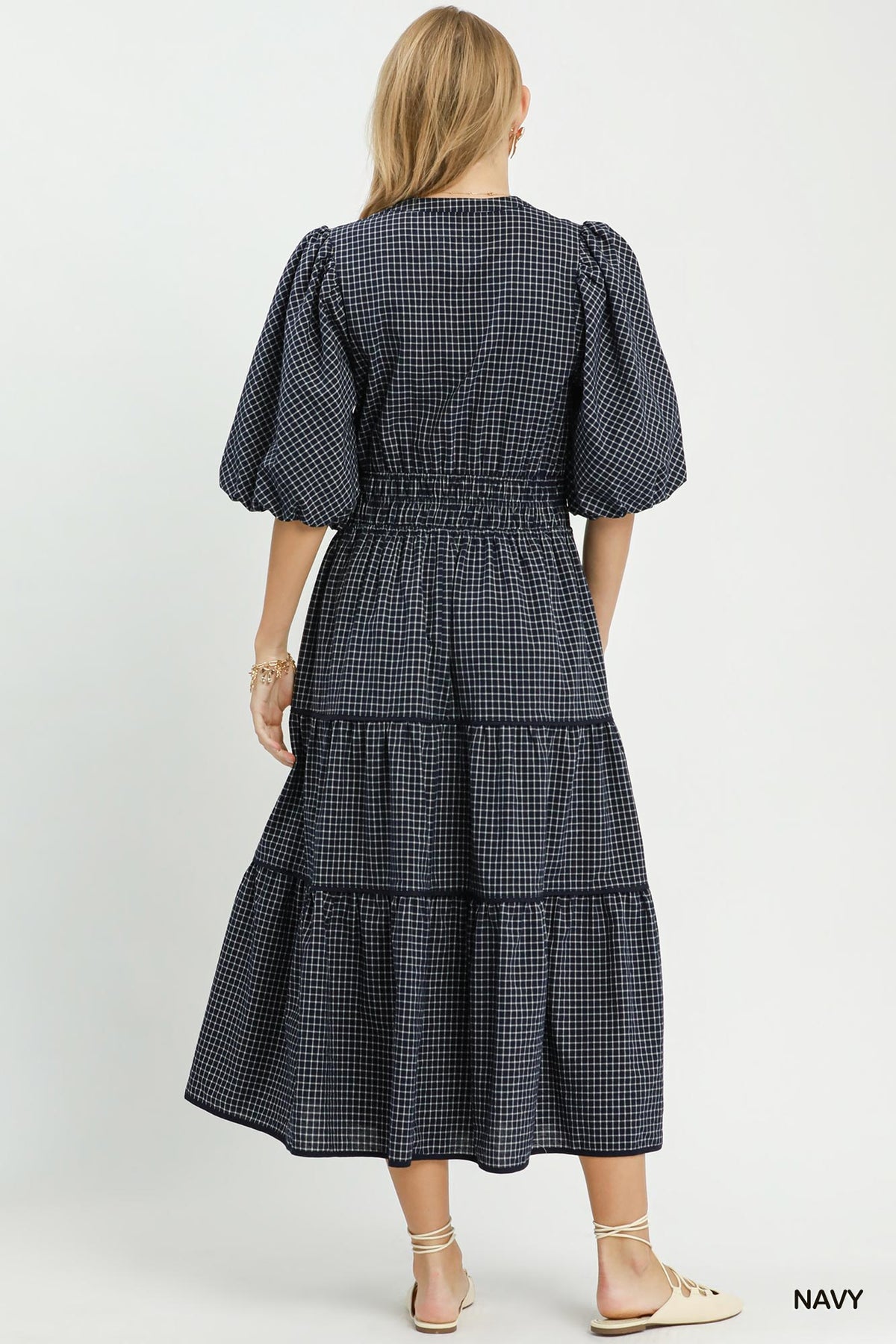 Joanna Smocked Waist Tiered Midi Dress