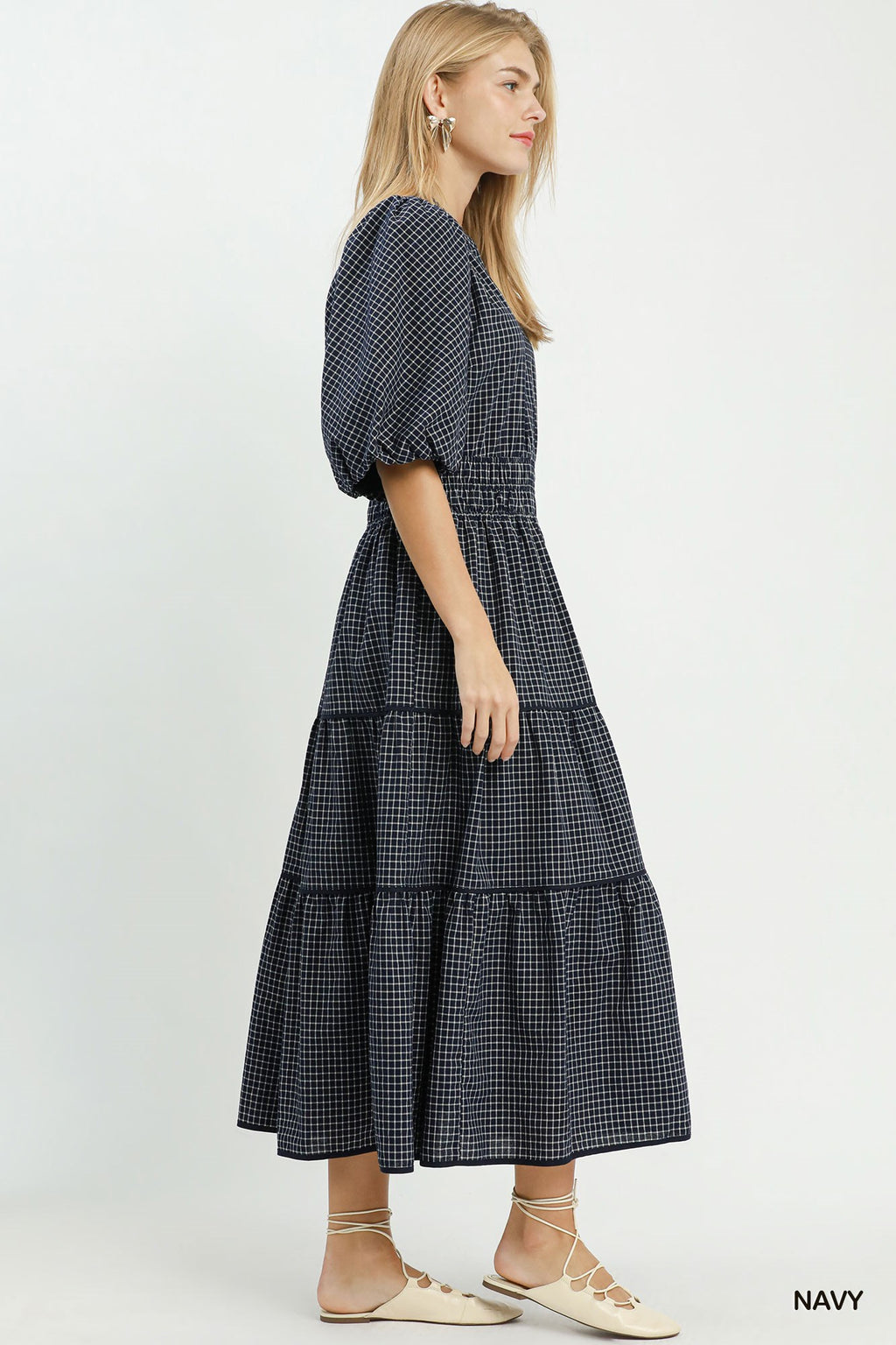 Joanna Smocked Waist Tiered Midi Dress