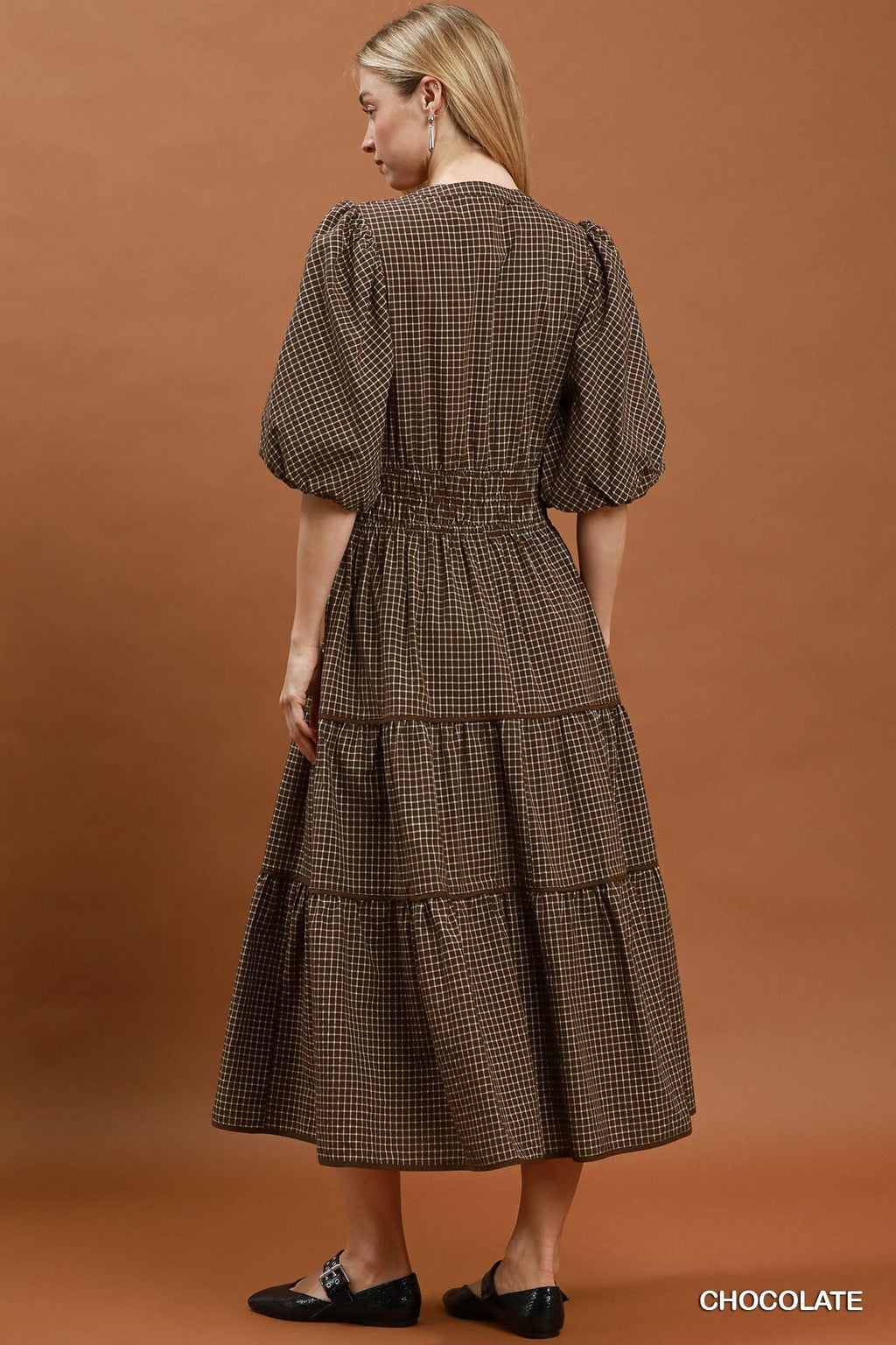 Joanna Smocked Waist Tiered Midi Dress
