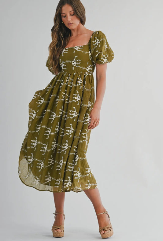 Terra Amour Embroidered Dress