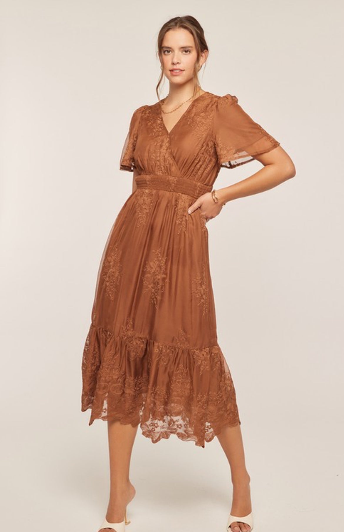 Cider Bloom Embroidered Dress