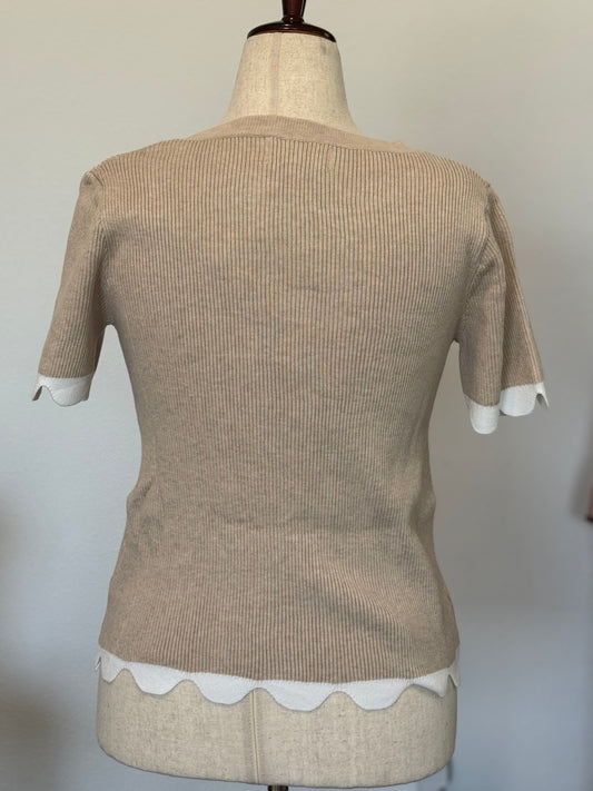 Vale Scallop Rib Sweater Top