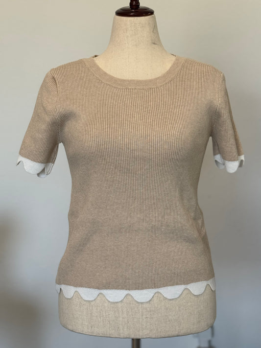Vale Scallop Rib Sweater Top
