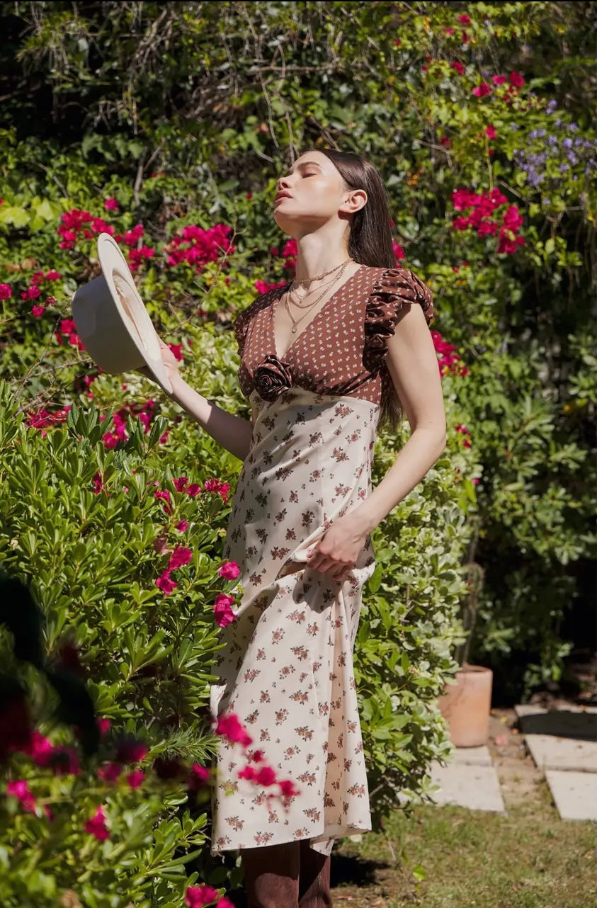 Vale Rosette Midi Dress