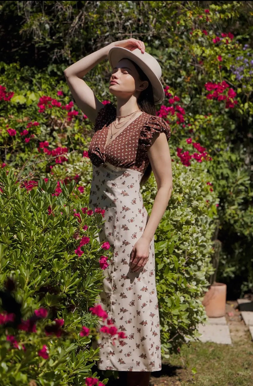 Vale Rosette Midi Dress