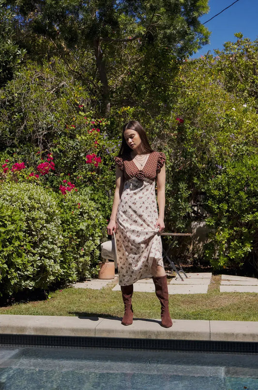 Vale Rosette Midi Dress