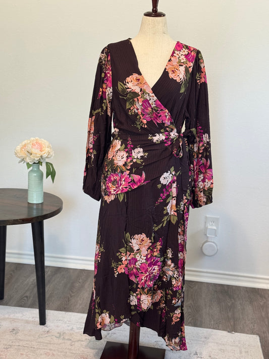 Autumn Cafe Wrap Dress