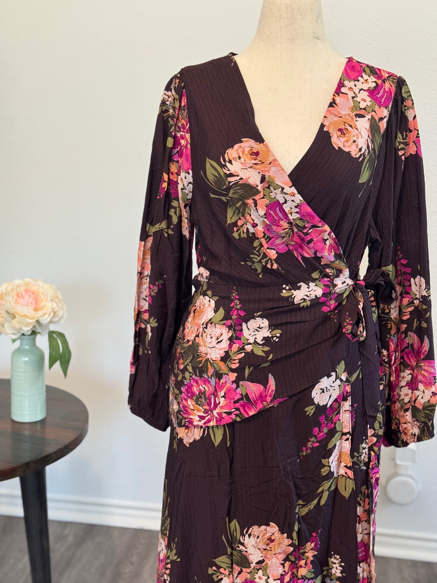 Autumn Cafe Wrap Dress