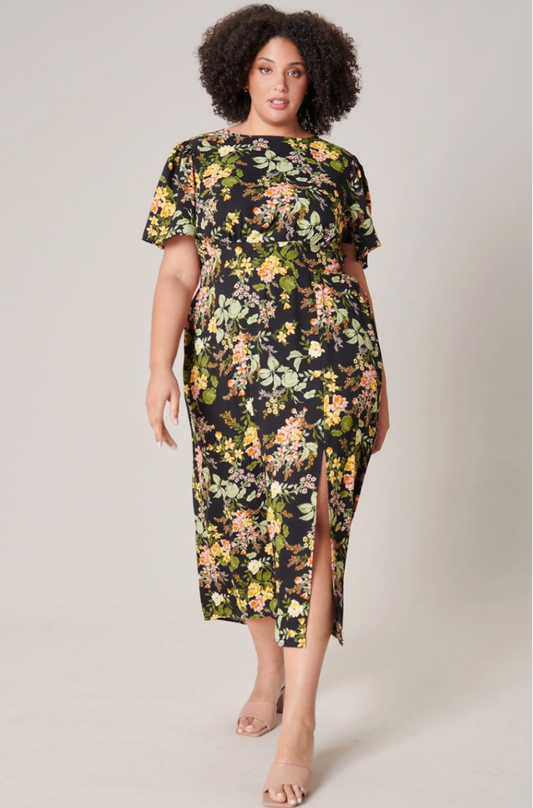 Night Bloom Floral Midi Dress