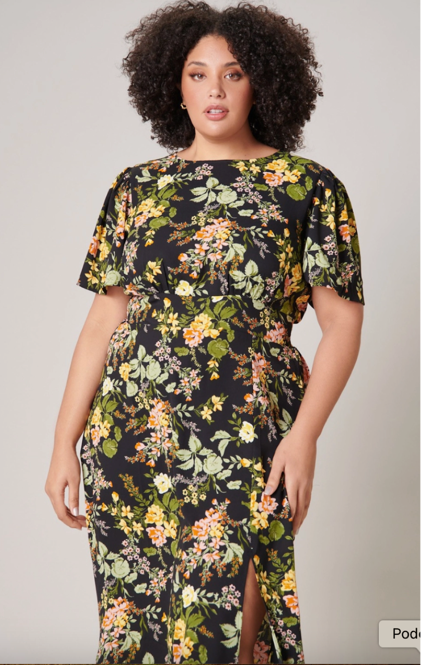 Night Bloom Floral Midi Dress