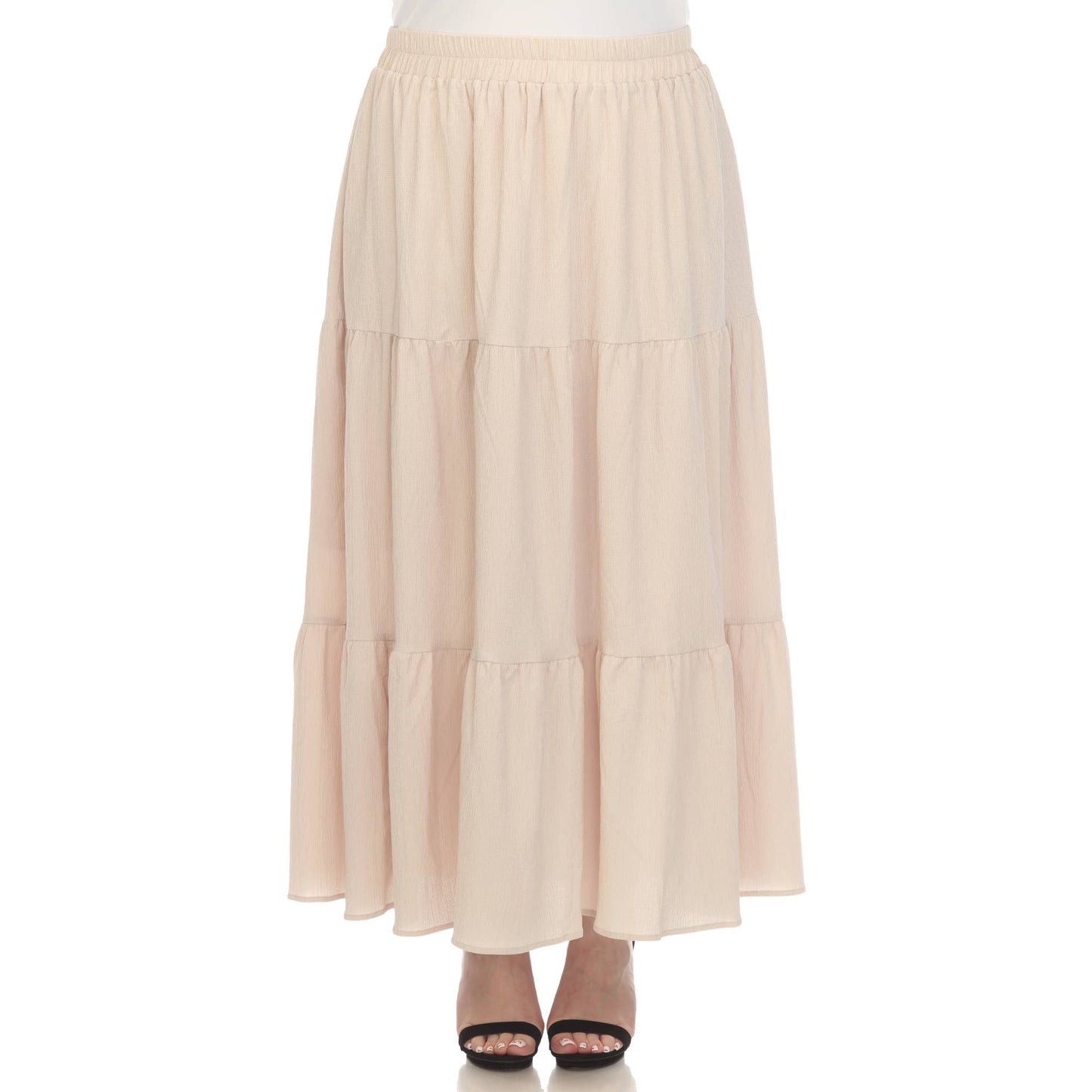 Pleated Tiered Maxi Skirt