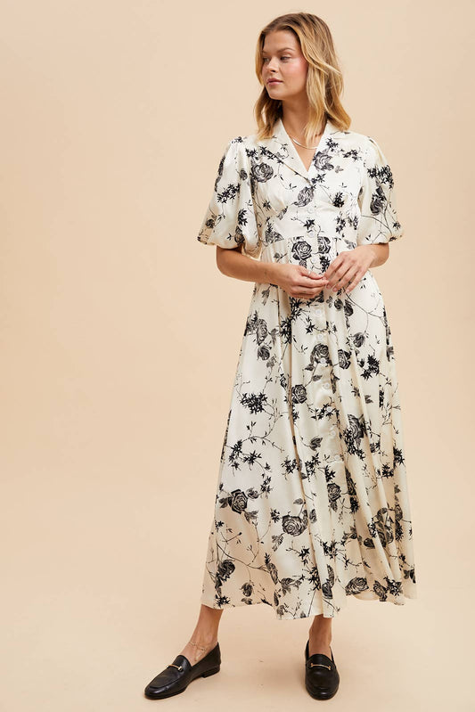 Jane Satin Midi Dress