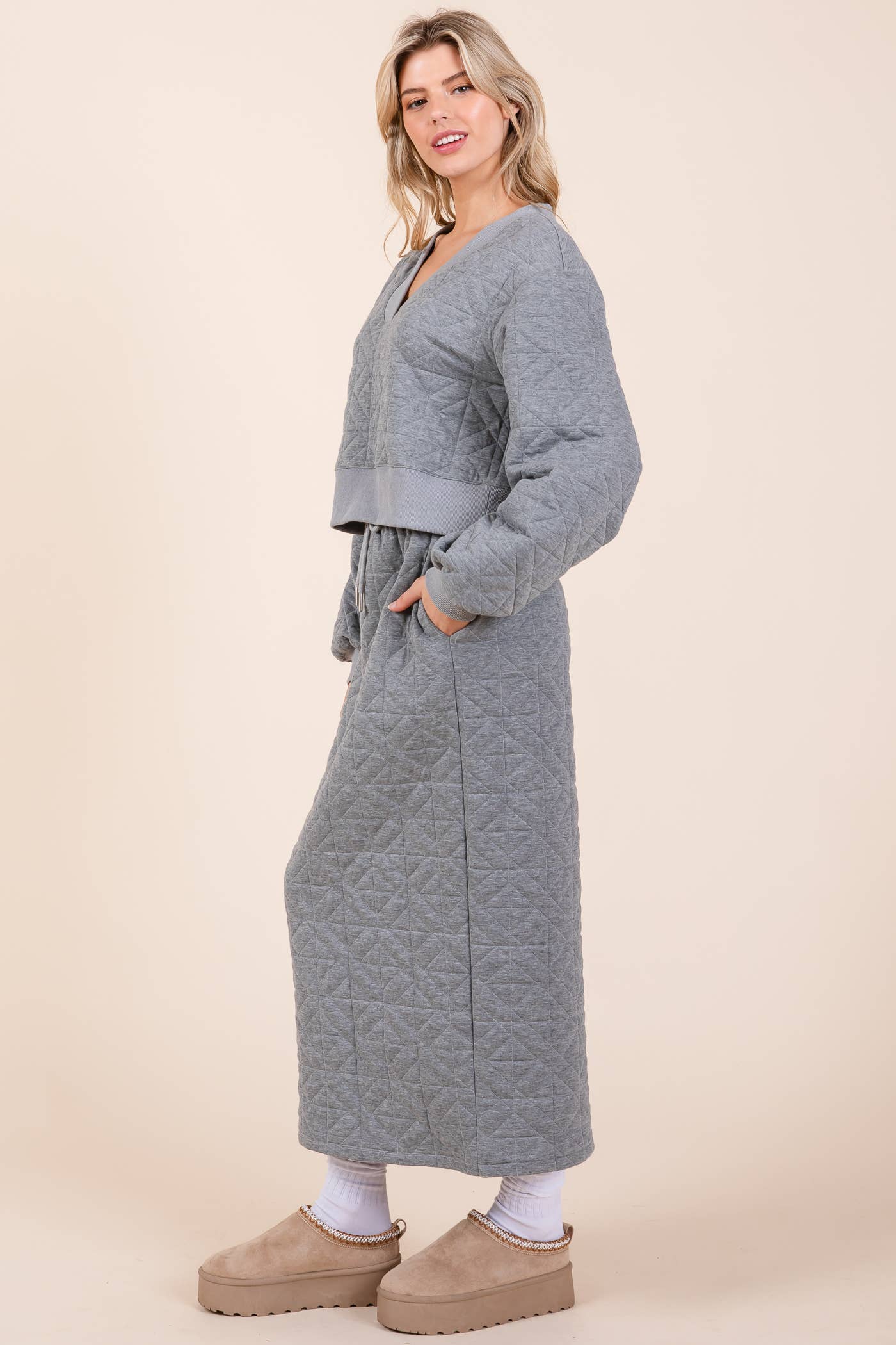 Taylor 2-Piece Quilted Knit Lounge Set