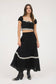 Contrast Lace Trim Midi Skirt