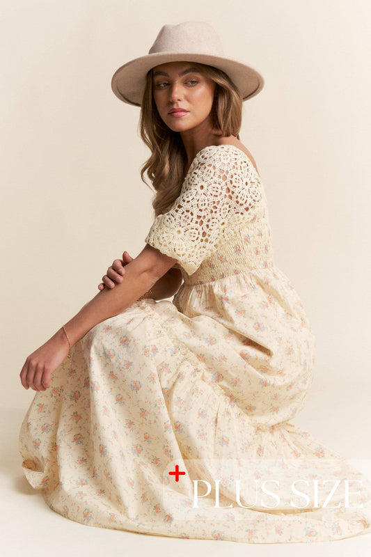 Maggie Floral Crochet Dress