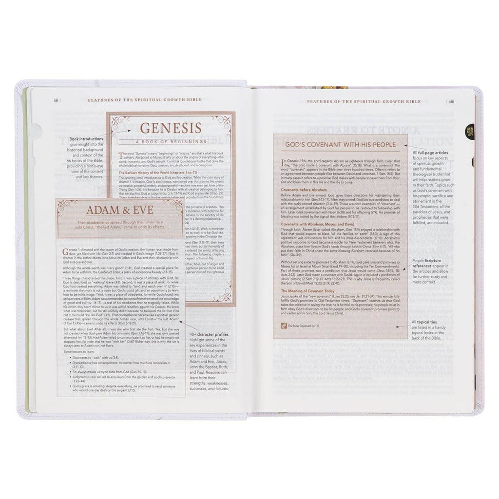 NLT Spiritual Growth Bible - Floral