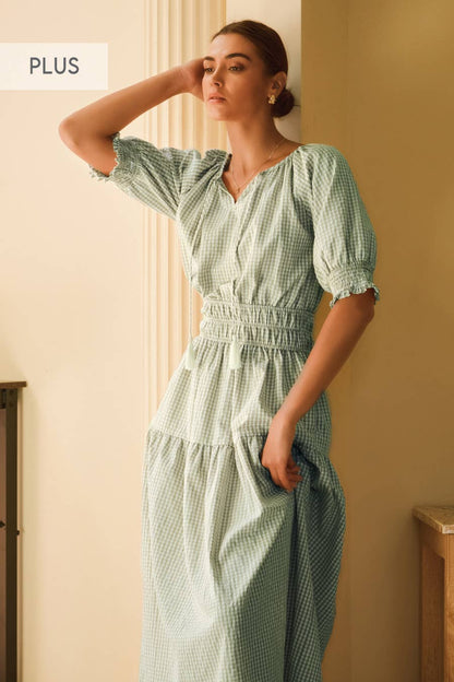 Brigitte Gingham Midi Dress