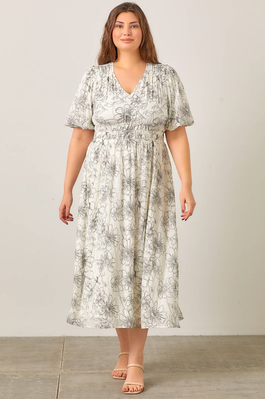 Olivia Crinkle Midi Dress