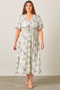 Liv Noir Crinkle Midi Dress