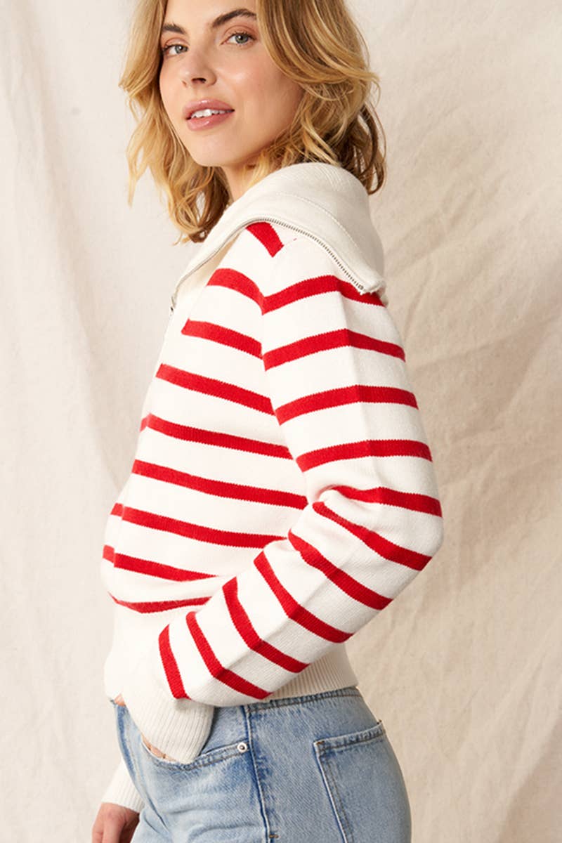 Striped Sailor Collared Sweater