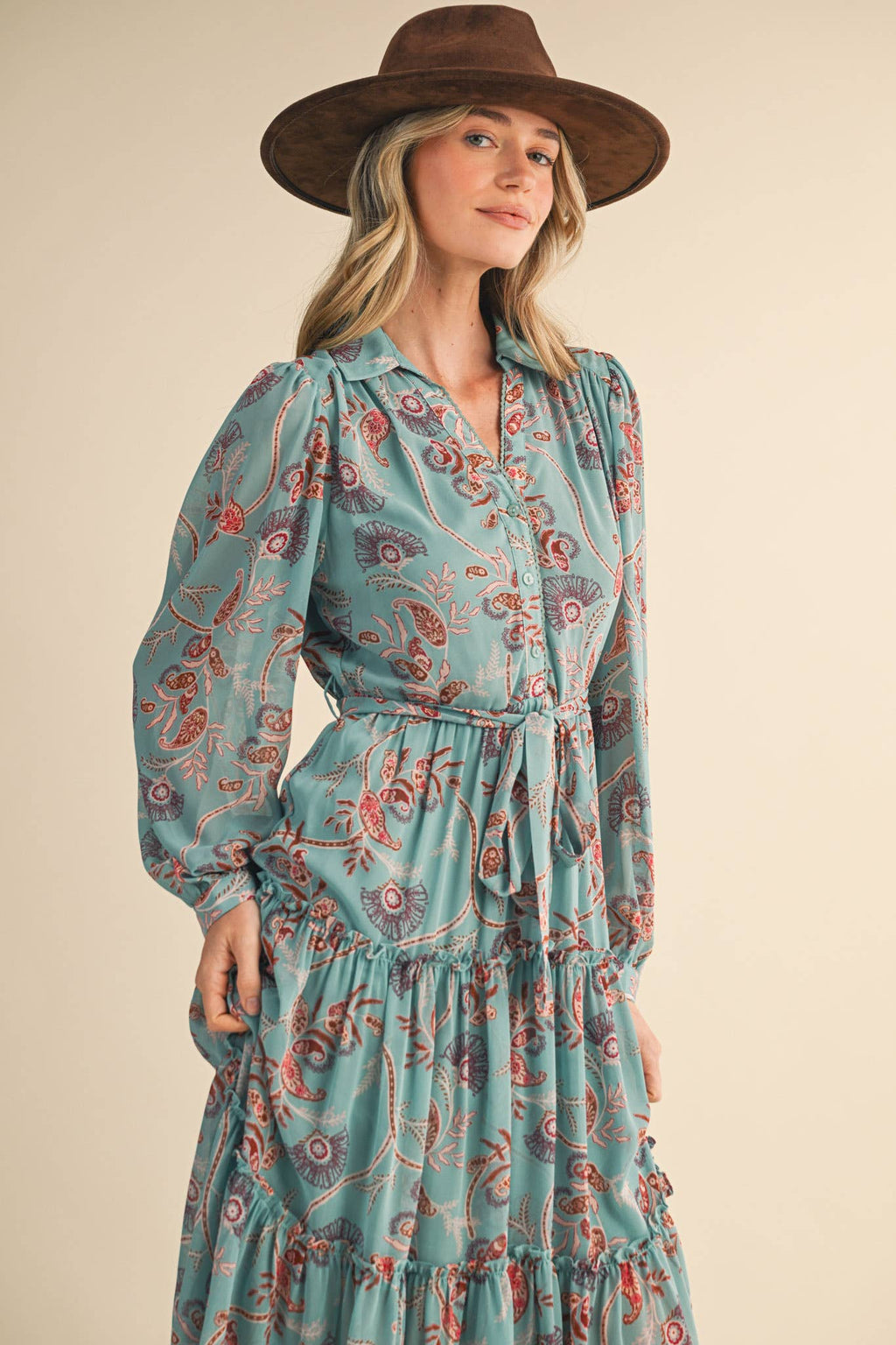 Vale Paisley Midi Dress
