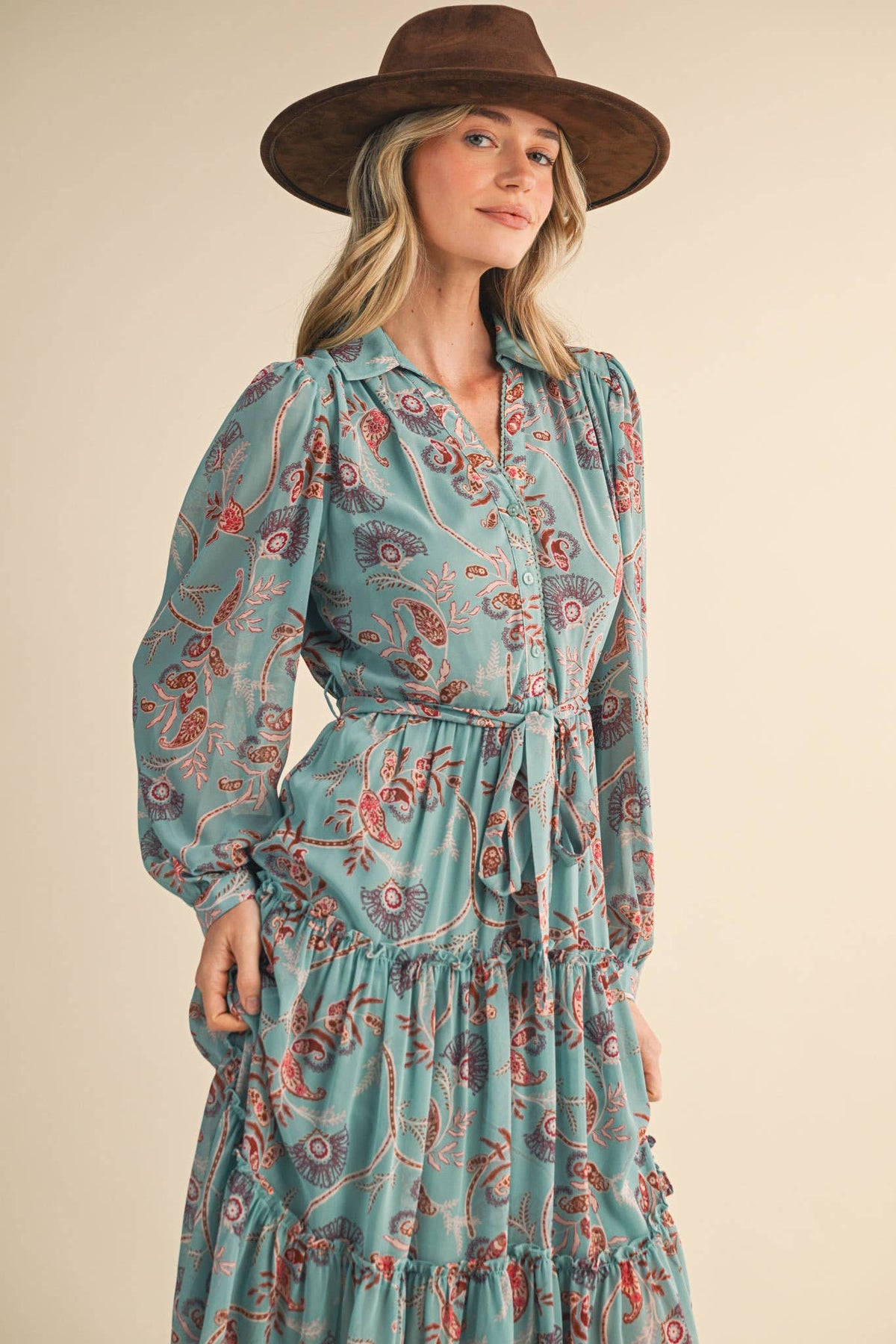 Vale Paisley Midi Dress