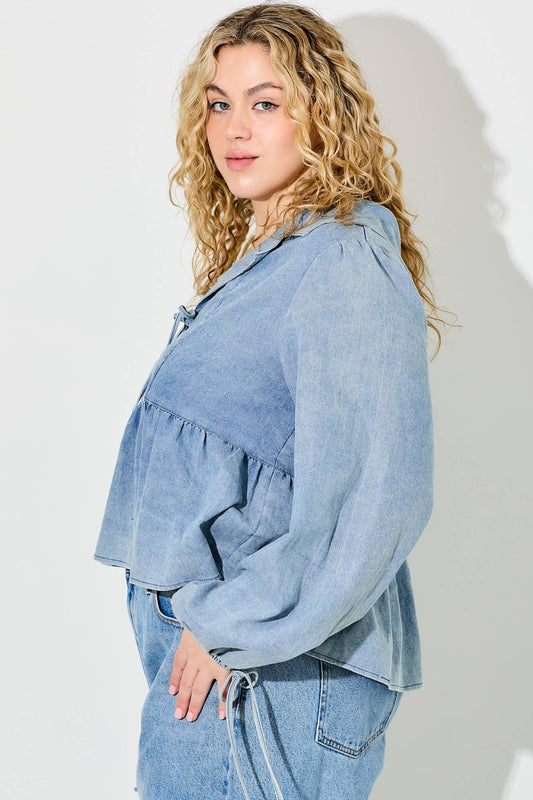 Willow Tie-Front Ruffle Top