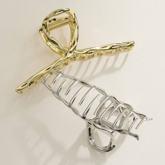 Sculpted Metal Hair Claw Clip