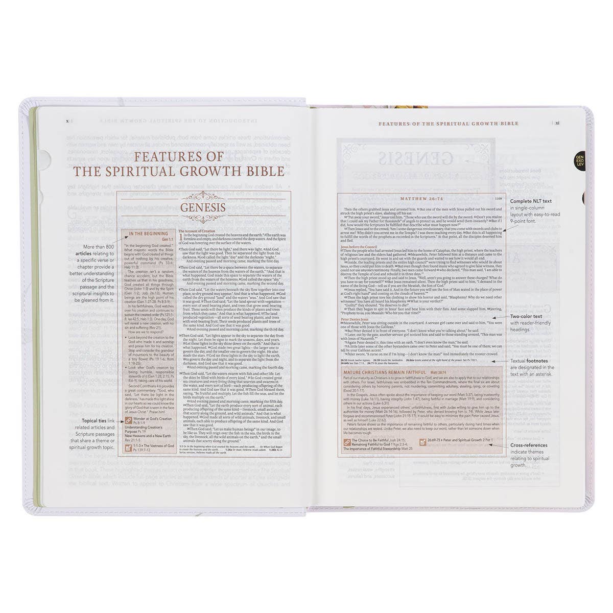 NLT Spiritual Growth Bible - Floral