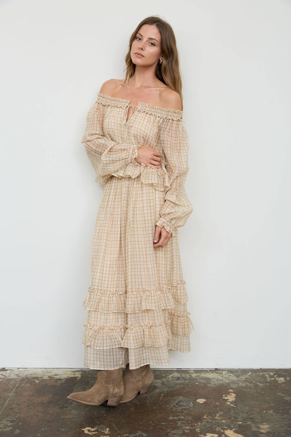 Maddy Plaid Puff Sleeve Top