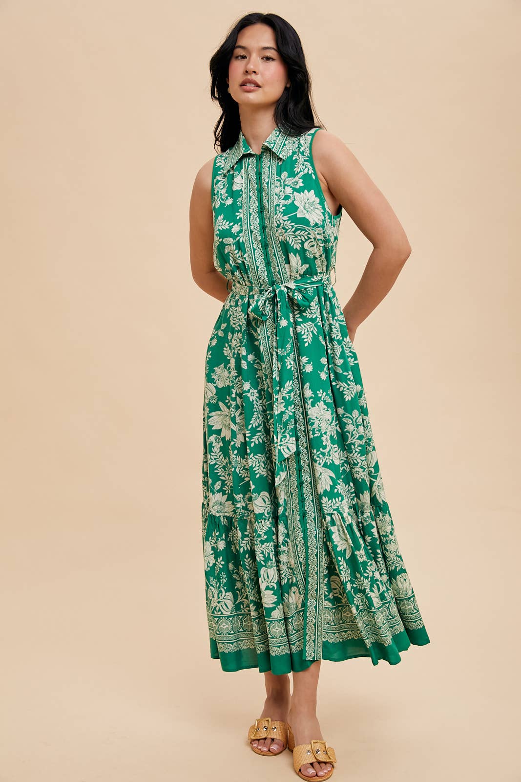 Coastal Muse Belted Midi Dress
