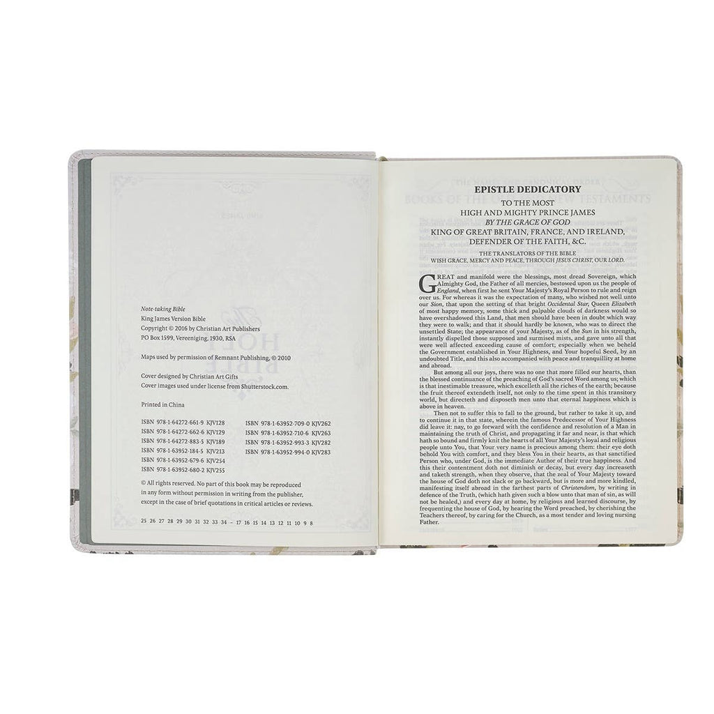 KJV Note-Taking Bible – Floral Ps 91:4