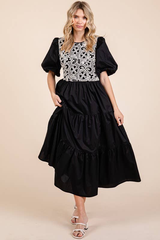 Fauna Embroidered Midi Dress